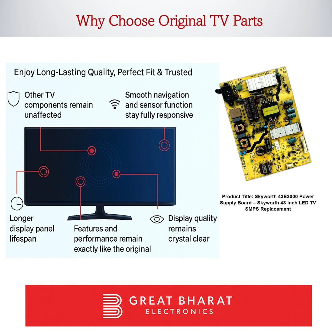 Skyworth 43E3000 Power Supply Board – Skyworth 43 Inch LED TV SMPS Replacement - Great Bharat Electronics