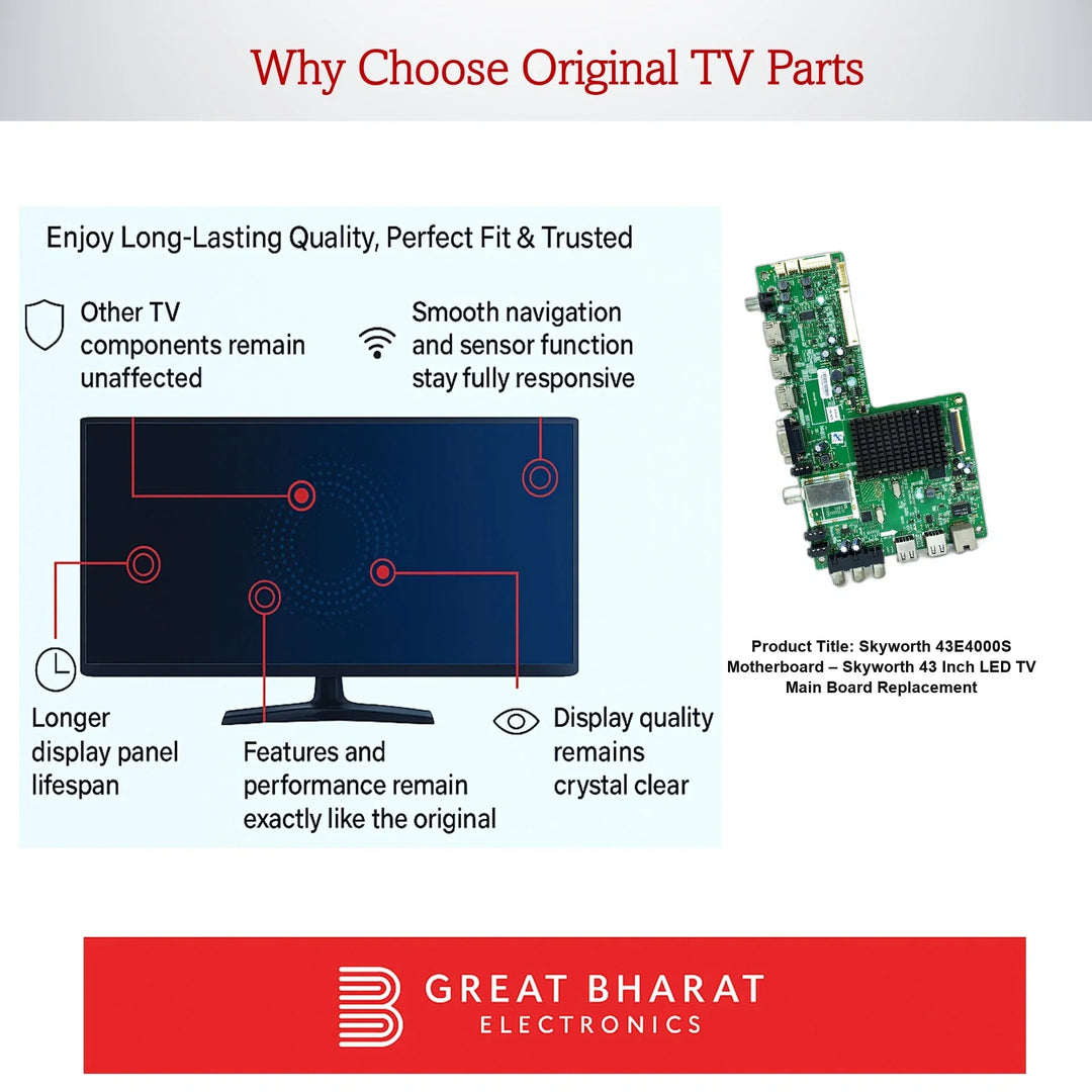 Skyworth 43E4000S Motherboard – Skyworth 43 Inch LED TV Main Board Replacement - Great Bharat Electronics