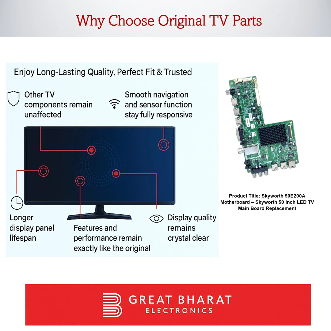 Skyworth 50E200A Motherboard – Skyworth 50 Inch LED TV Main Board Replacement - Great Bharat Electronics