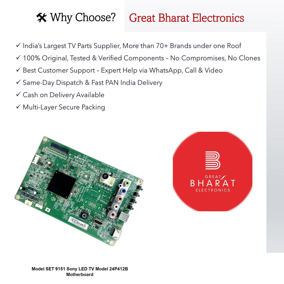 Sony 24 inch LED TV Motherboard for Model 24P412B - Great Bharat Electronics