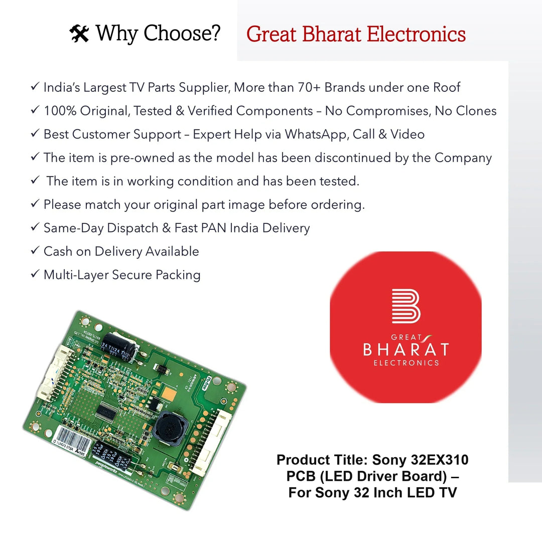 Sony 32EX310 PCB (LED Driver Board) – For Sony 32 Inch LED TV - Great Bharat Electronics