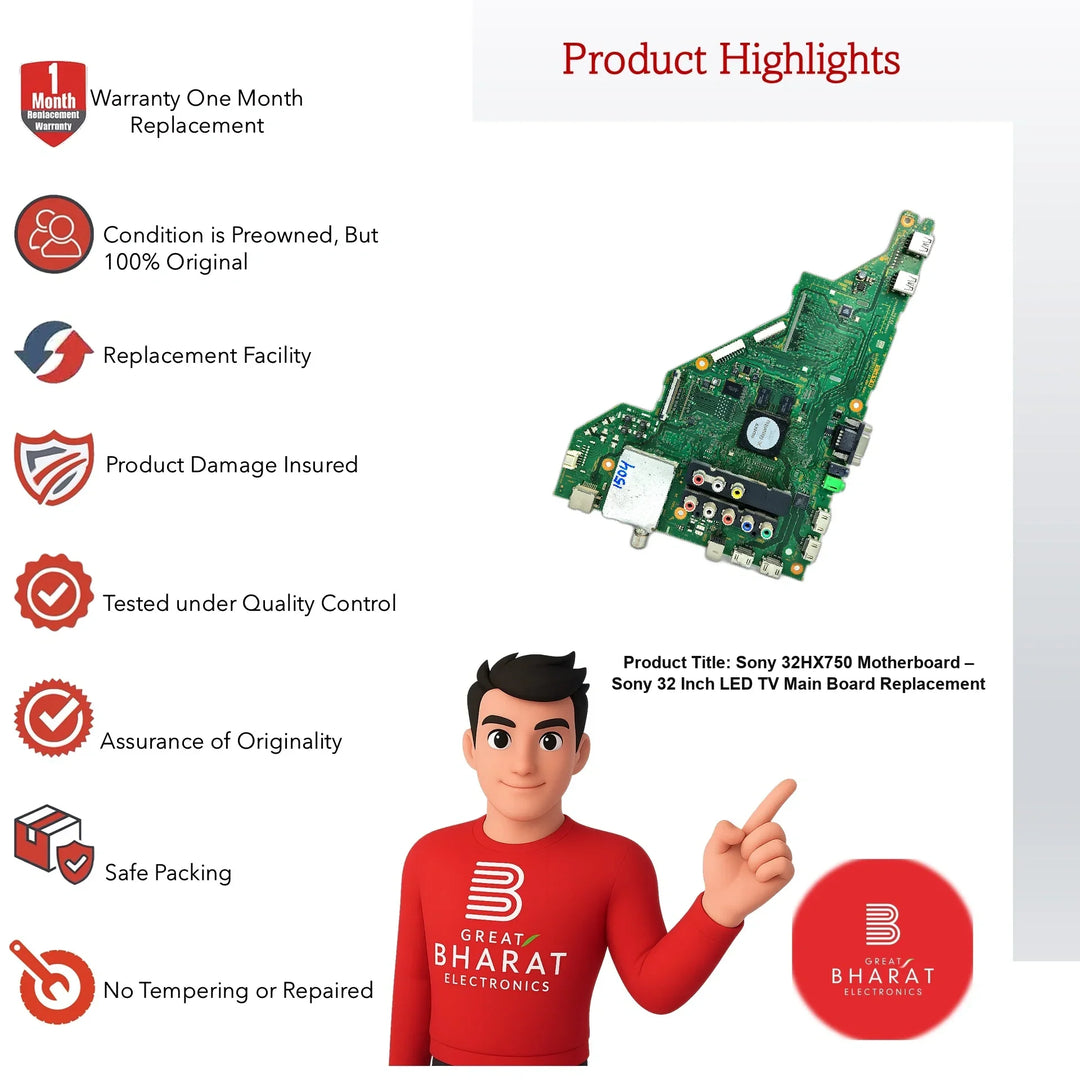 Sony 32HX750 Motherboard – Sony 32 Inch LED TV Main Board Replacement - Great Bharat Electronics