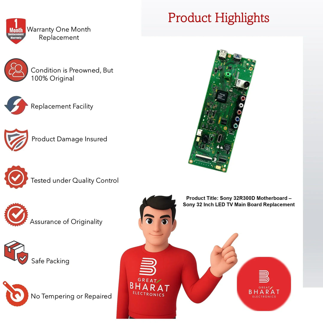 Sony 32R300D Motherboard – Sony 32 Inch LED TV Main Board Replacement - Great Bharat Electronics