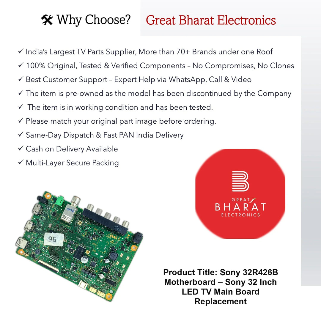 Sony 32R426B Motherboard – Sony 32 Inch LED TV Main Board Replacement - Great Bharat Electronics