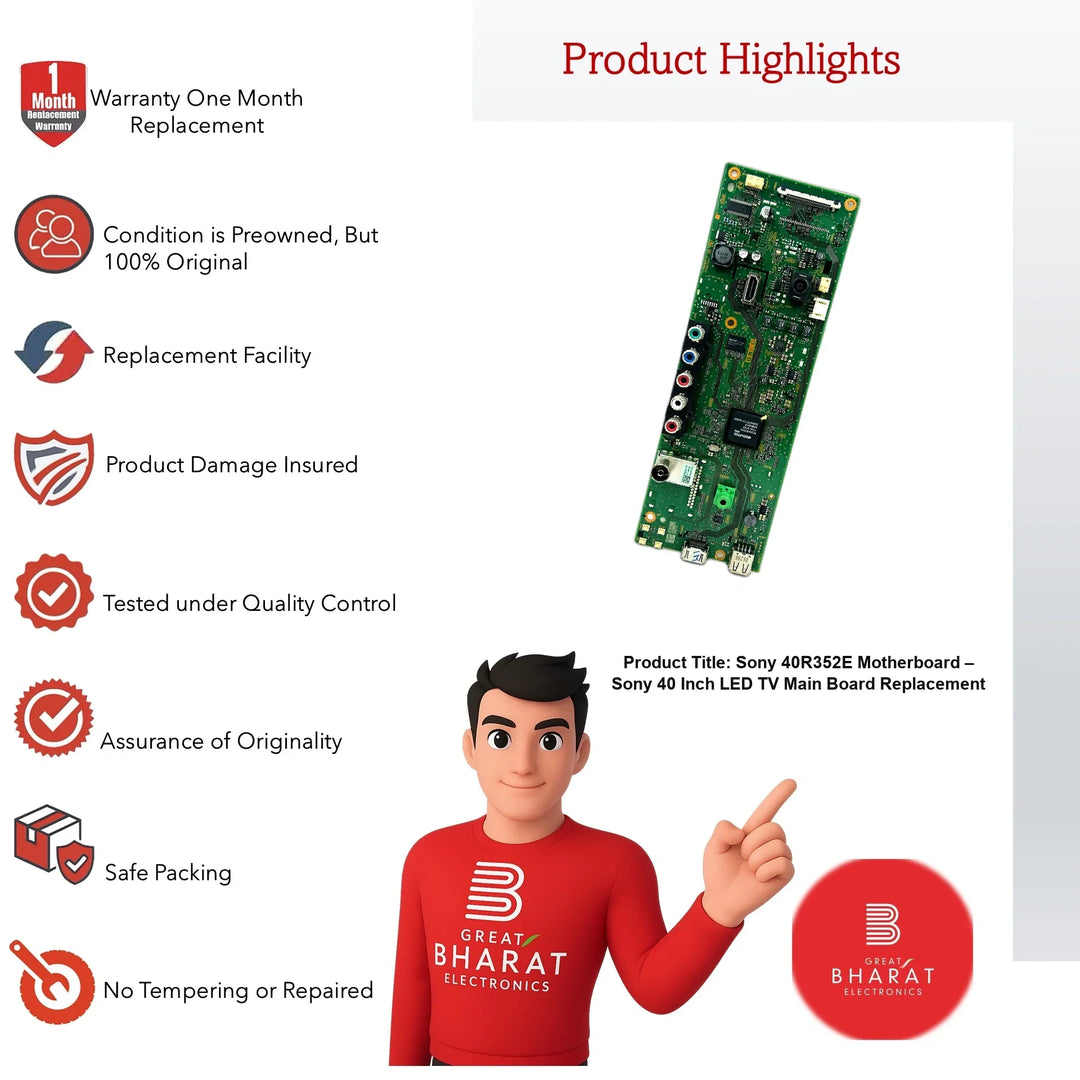 Sony 40R352E Motherboard – Sony 40 Inch LED TV Main Board Replacement - Great Bharat Electronics