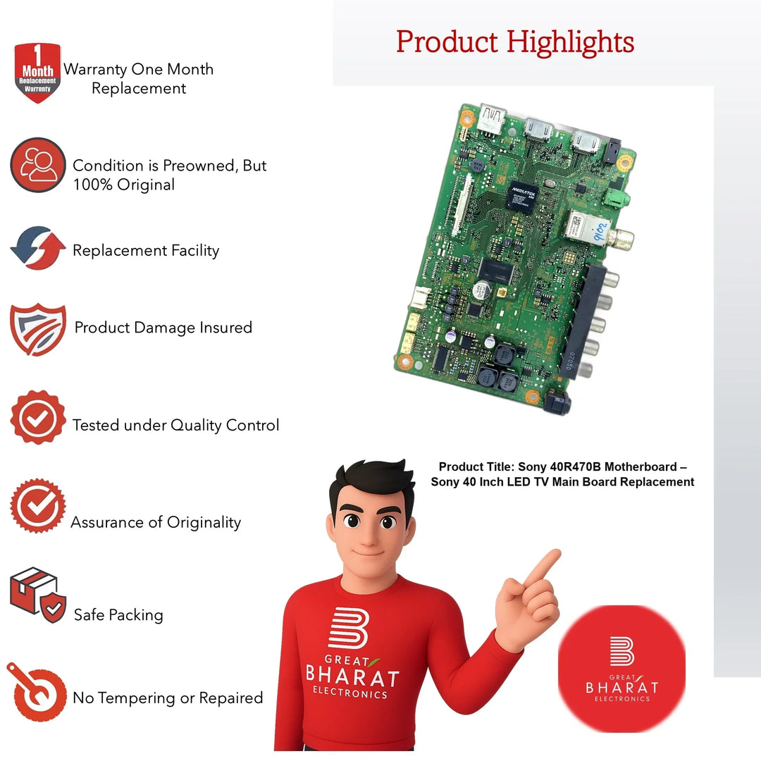 Sony 40R470B Motherboard – Sony 40 Inch LED TV Main Board Replacement - Great Bharat Electronics