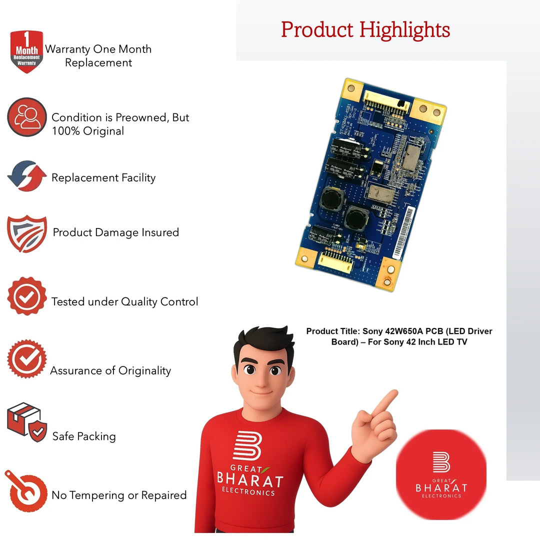 Sony 42W650A PCB (LED Driver Board) – For Sony 42 Inch LED TV - Great Bharat Electronics