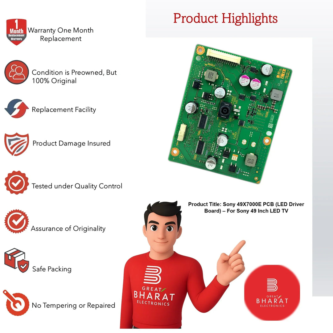 Sony 49X7000E PCB (LED Driver Board) – For Sony 49 Inch LED TV - Great Bharat Electronics