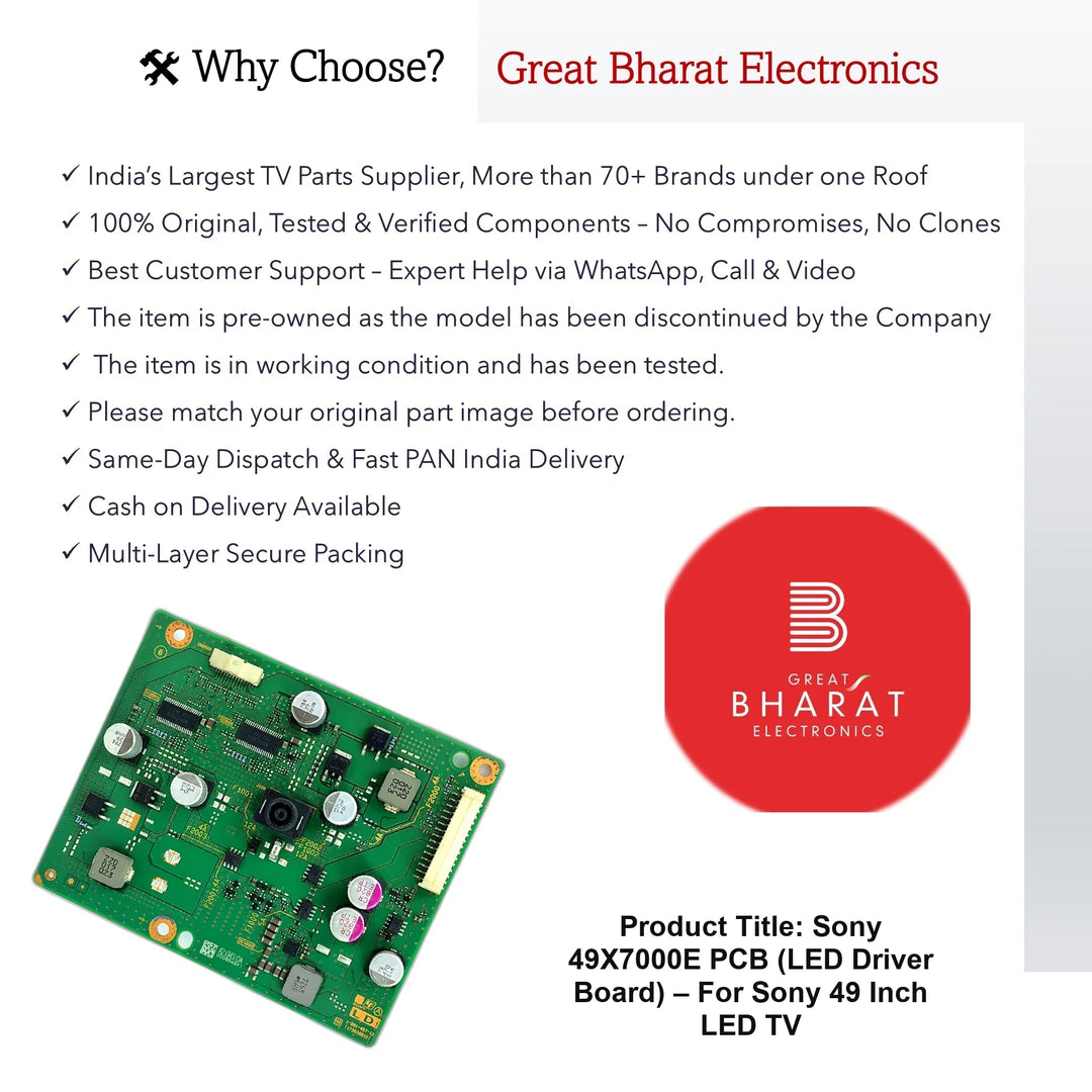 Sony 49X7000E PCB (LED Driver Board) – For Sony 49 Inch LED TV - Great Bharat Electronics
