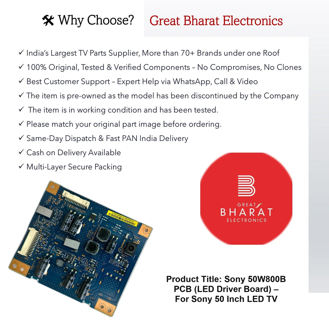 Sony 50W800B PCB (LED Driver Board) – For Sony 50 Inch LED TV - Great Bharat Electronics