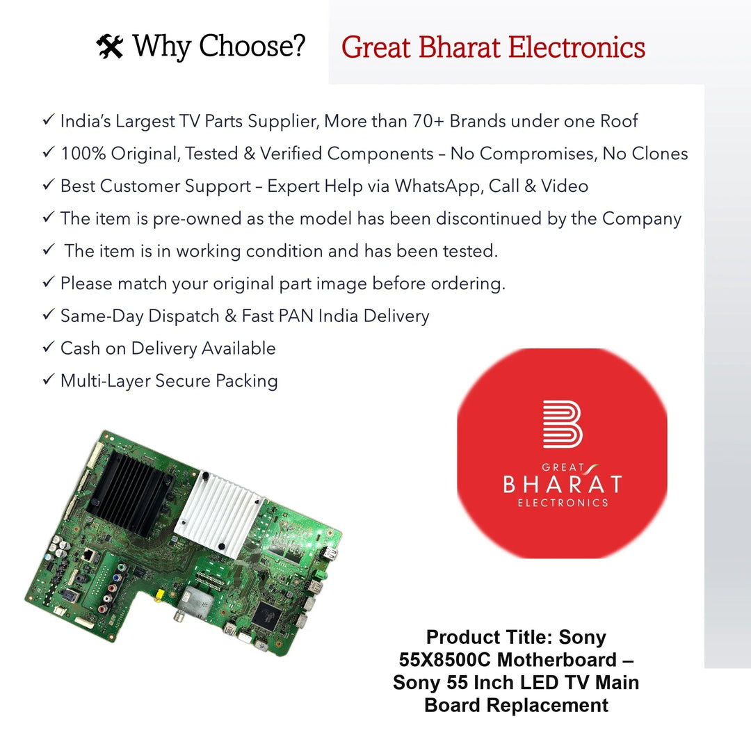 Sony 55X8500C Motherboard – Sony 55 Inch LED TV Main Board Replacement - Great Bharat Electronics