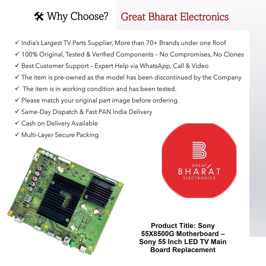 Sony 55X8500G Motherboard – Sony 55 Inch LED TV Main Board Replacement - Great Bharat Electronics