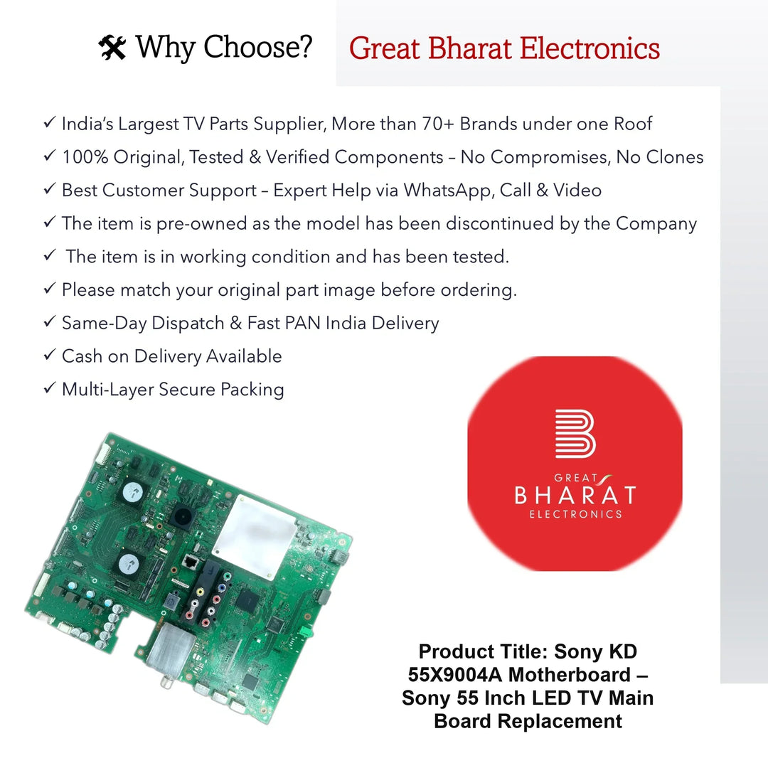 Sony KD-55X9004A Motherboard – Sony 55 Inch LED TV Main Board Replacement - Great Bharat Electronics