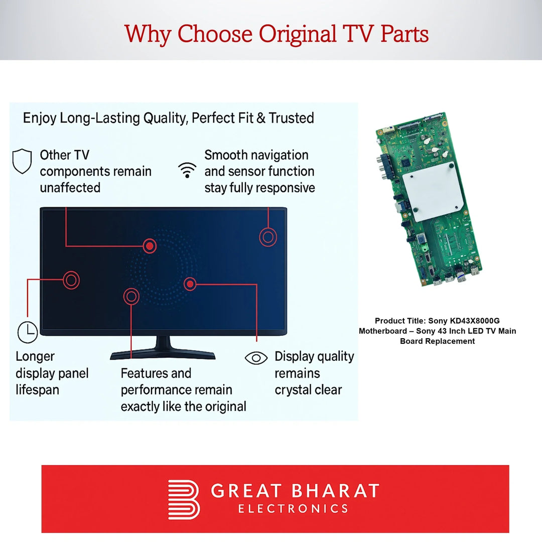 Sony KD43X8000G Motherboard – Sony 43 Inch LED TV Main Board Replacement - Great Bharat Electronics