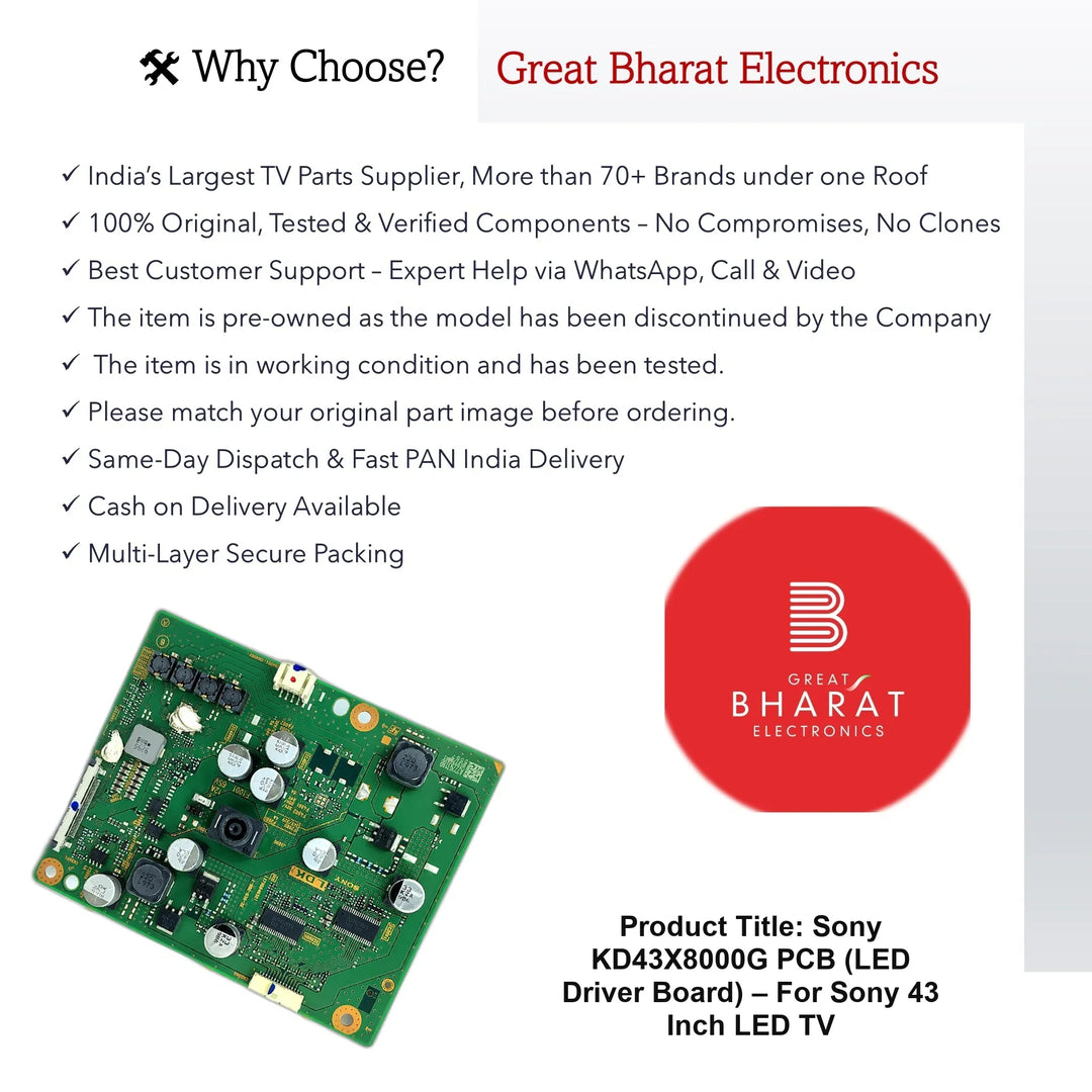 Sony KD43X8000G PCB (LED Driver Board) – For Sony 43 Inch LED TV - Great Bharat Electronics