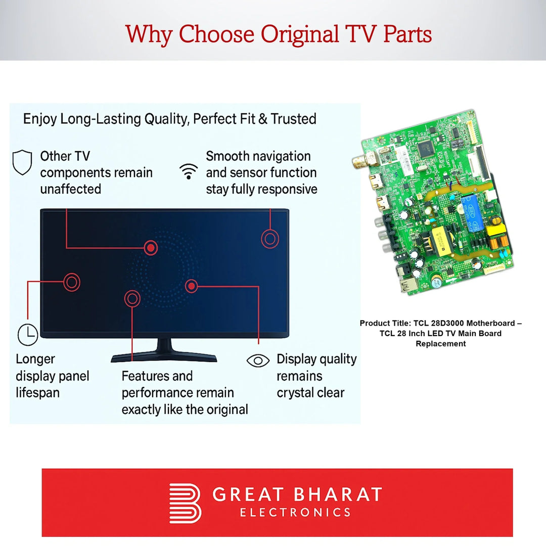 TCL 28D3000 Motherboard – TCL 28 Inch LED TV Main Board Replacement - Great Bharat Electronics