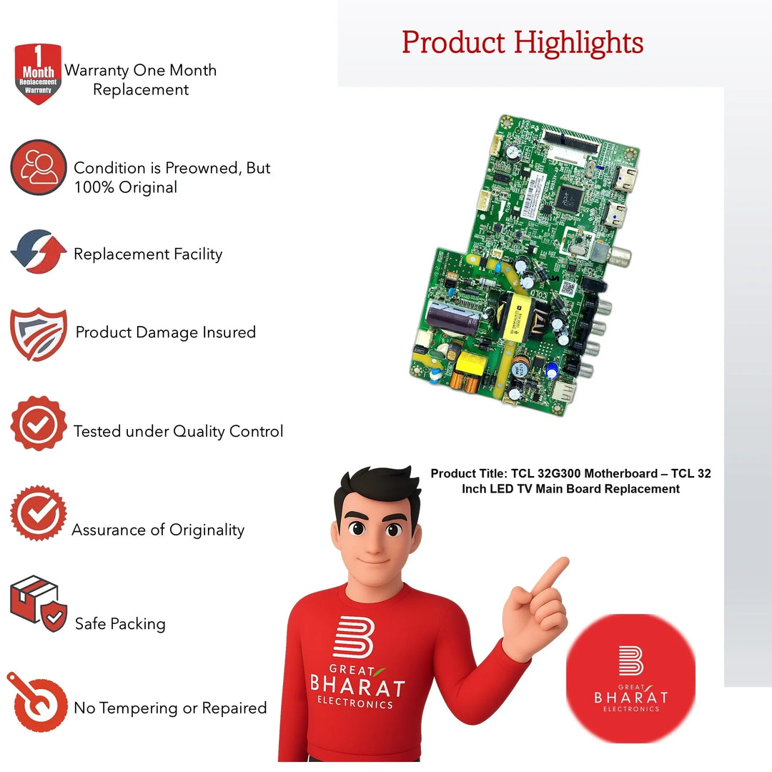 TCL 32G300 Motherboard – TCL 32 Inch LED TV Main Board Replacement - Great Bharat Electronics