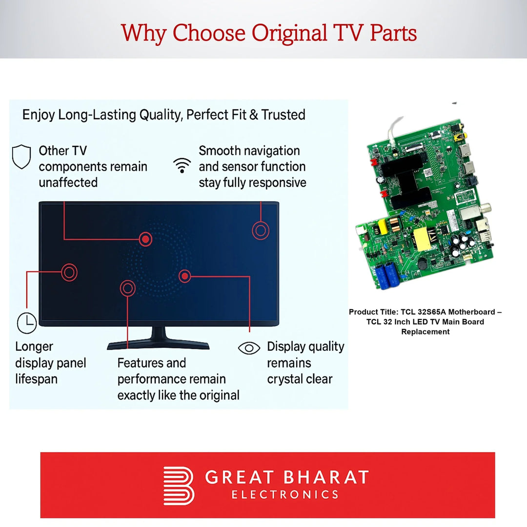 TCL 32S65A Motherboard – TCL 32 Inch LED TV Main Board Replacement - Great Bharat Electronics