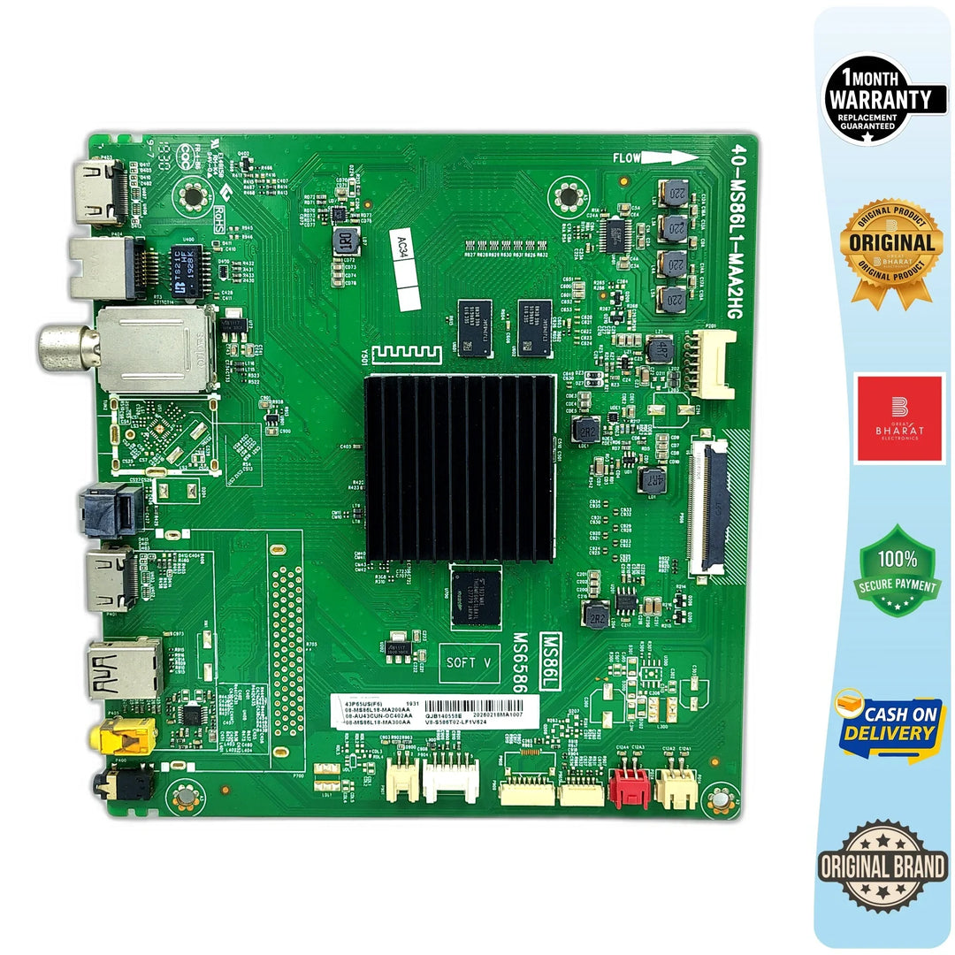TCL 43P65US Motherboard – TCL 43 Inch LED TV Main Board Replacement - Great Bharat Electronics