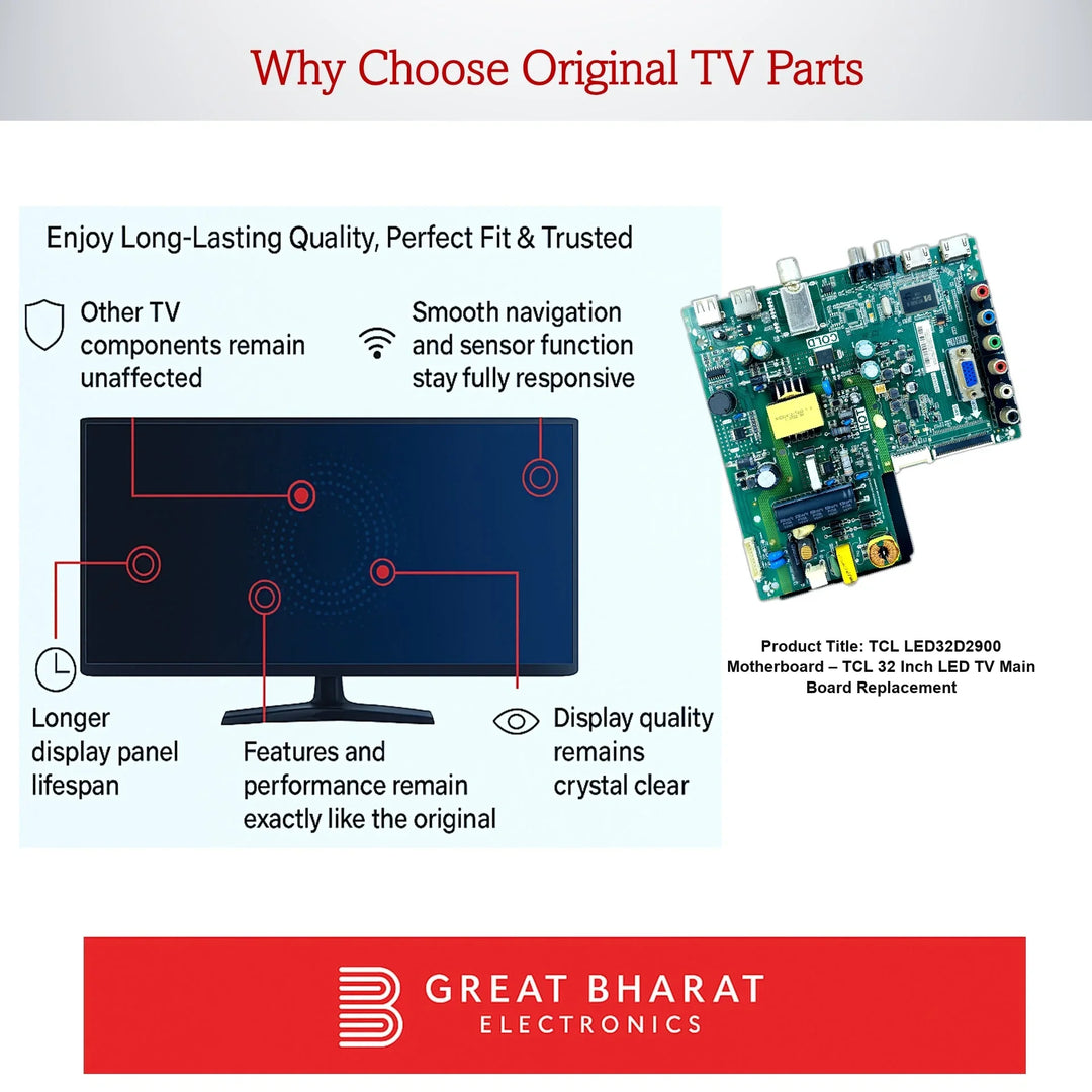 TCL LED32D2900 Motherboard – TCL 32 Inch LED TV Main Board Replacement - Great Bharat Electronics