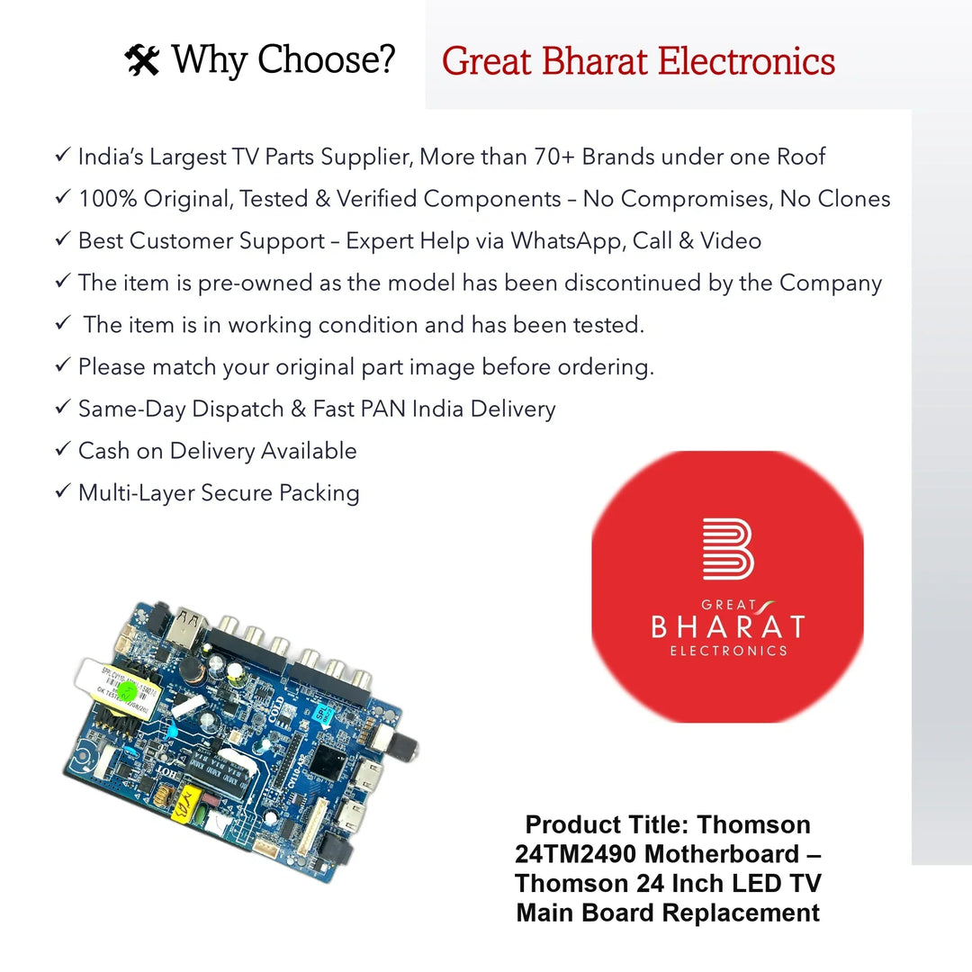 Thomson 24TM2490 Motherboard – Thomson 24 Inch LED TV Main Board Replacement - Great Bharat Electronics