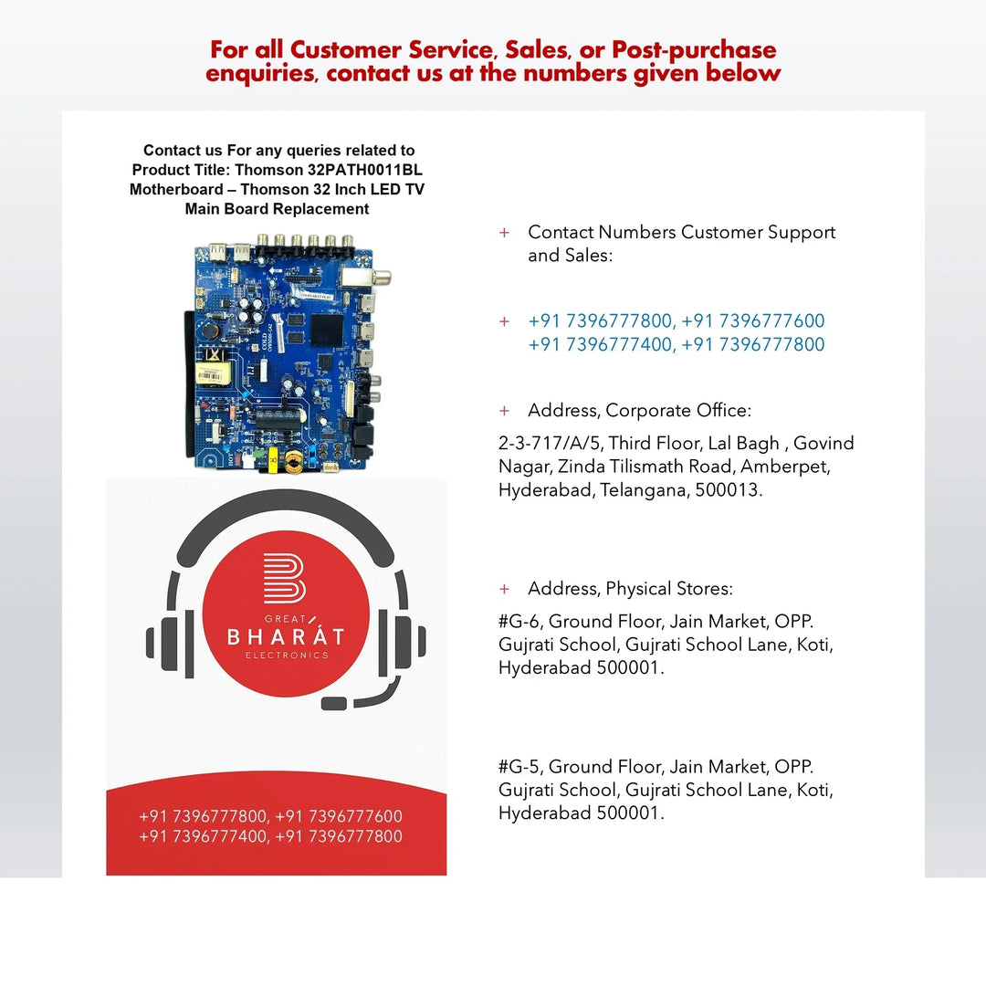 Thomson 32PATH0011BL Motherboard – Thomson 32 Inch LED TV Main Board Replacement - Great Bharat Electronics