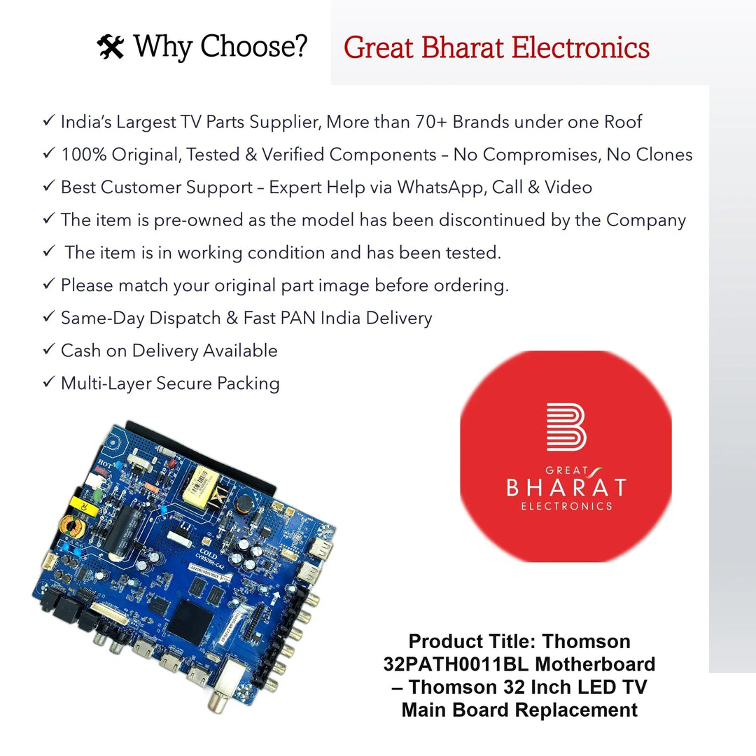 Thomson 32PATH0011BL Motherboard – Thomson 32 Inch LED TV Main Board Replacement - Great Bharat Electronics
