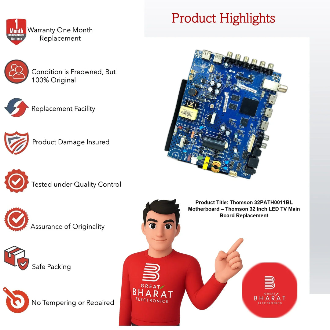 Thomson 32PATH0011BL Motherboard – Thomson 32 Inch LED TV Main Board Replacement - Great Bharat Electronics