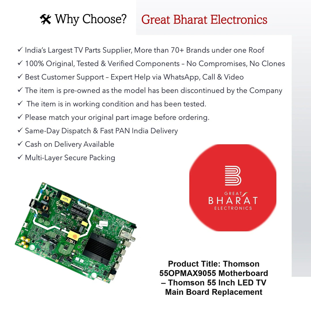 Thomson 55OPMAX9055 Motherboard – Thomson 55 Inch LED TV Main Board Replacement - Great Bharat Electronics