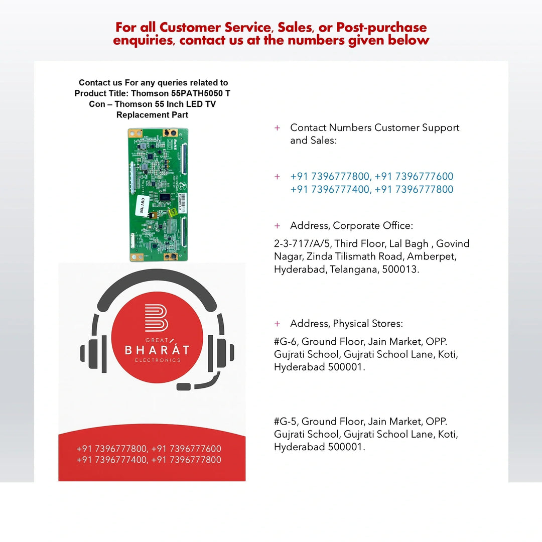 Thomson 55PATH5050 T-Con Board – Thomson 55 Inch LED TV Replacement Part - Great Bharat Electronics