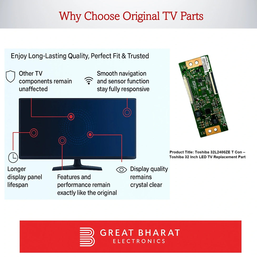 Toshiba 32L2400ZE T-Con Board β Toshiba 32 Inch LED TV Replacement Part - Great Bharat Electronics