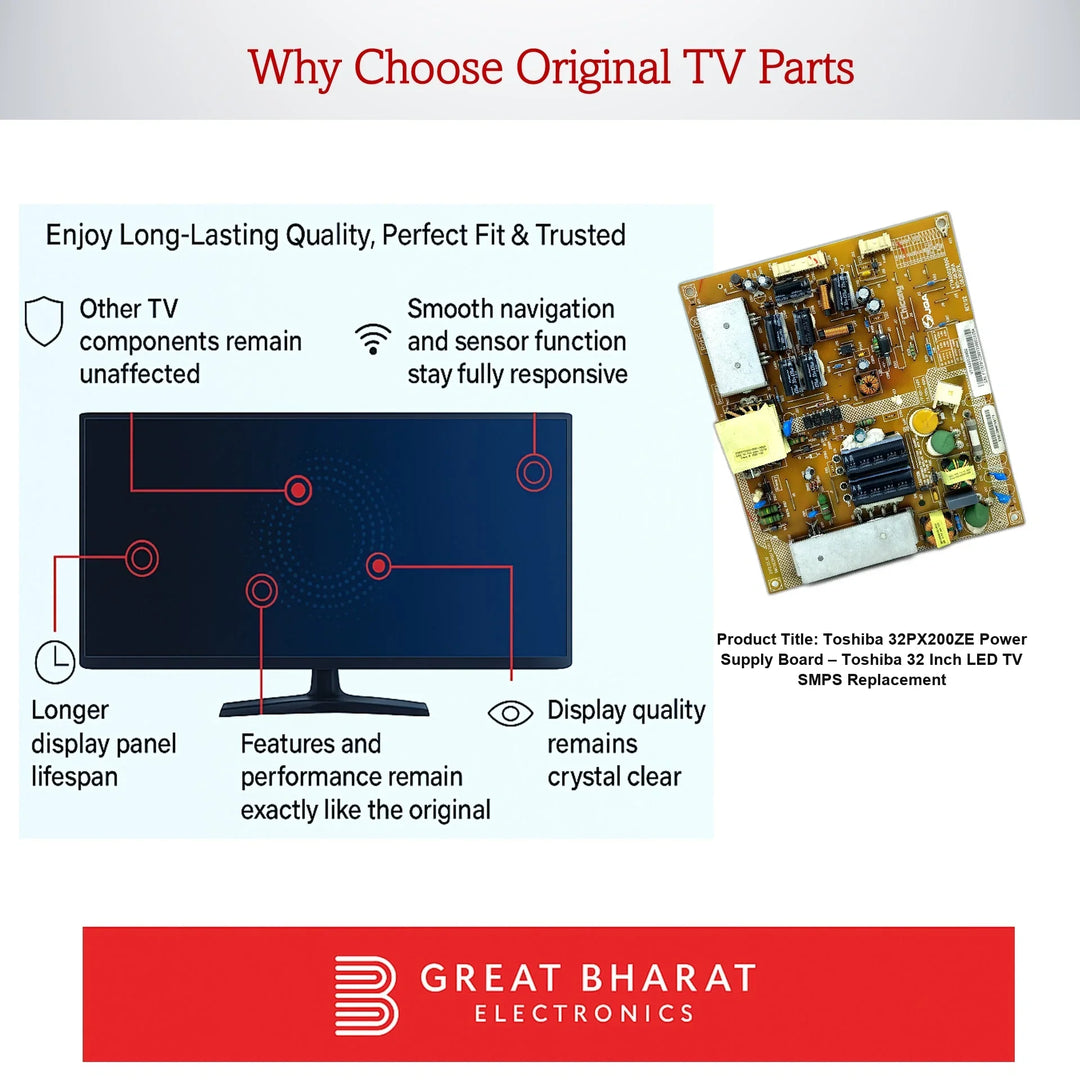 Toshiba 32PX200ZE Power Supply Board – Toshiba 32 Inch LED TV SMPS Replacement - Great Bharat Electronics
