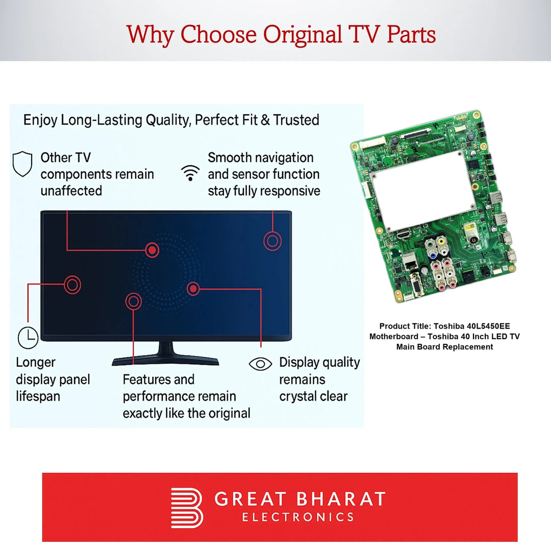 Toshiba 40L5450EE Motherboard – Toshiba 40 Inch LED TV Main Board Replacement - Great Bharat Electronics