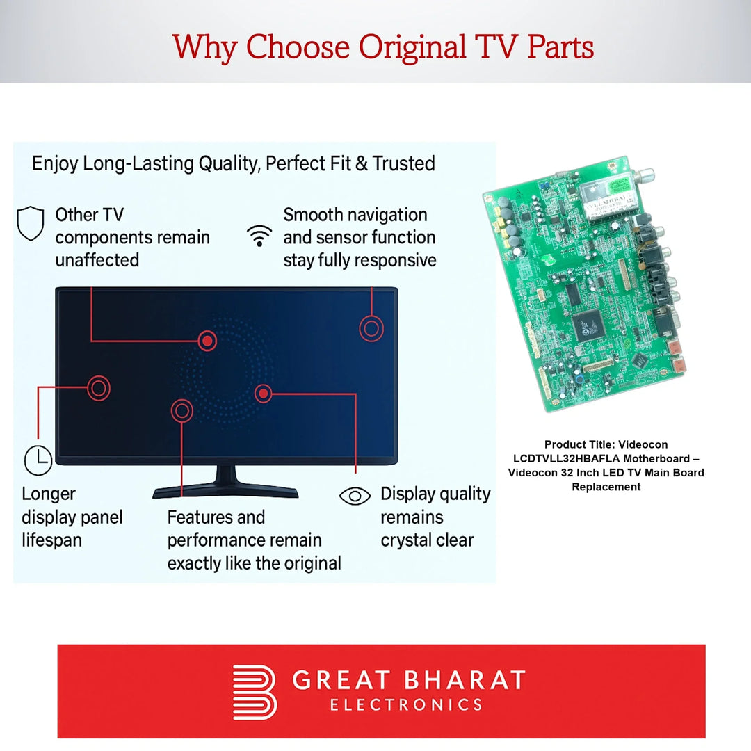 Videocon LCDTVLL32HBAFLA Motherboard – Videocon 32 Inch LED TV Main Board Replacement - Great Bharat Electronics
