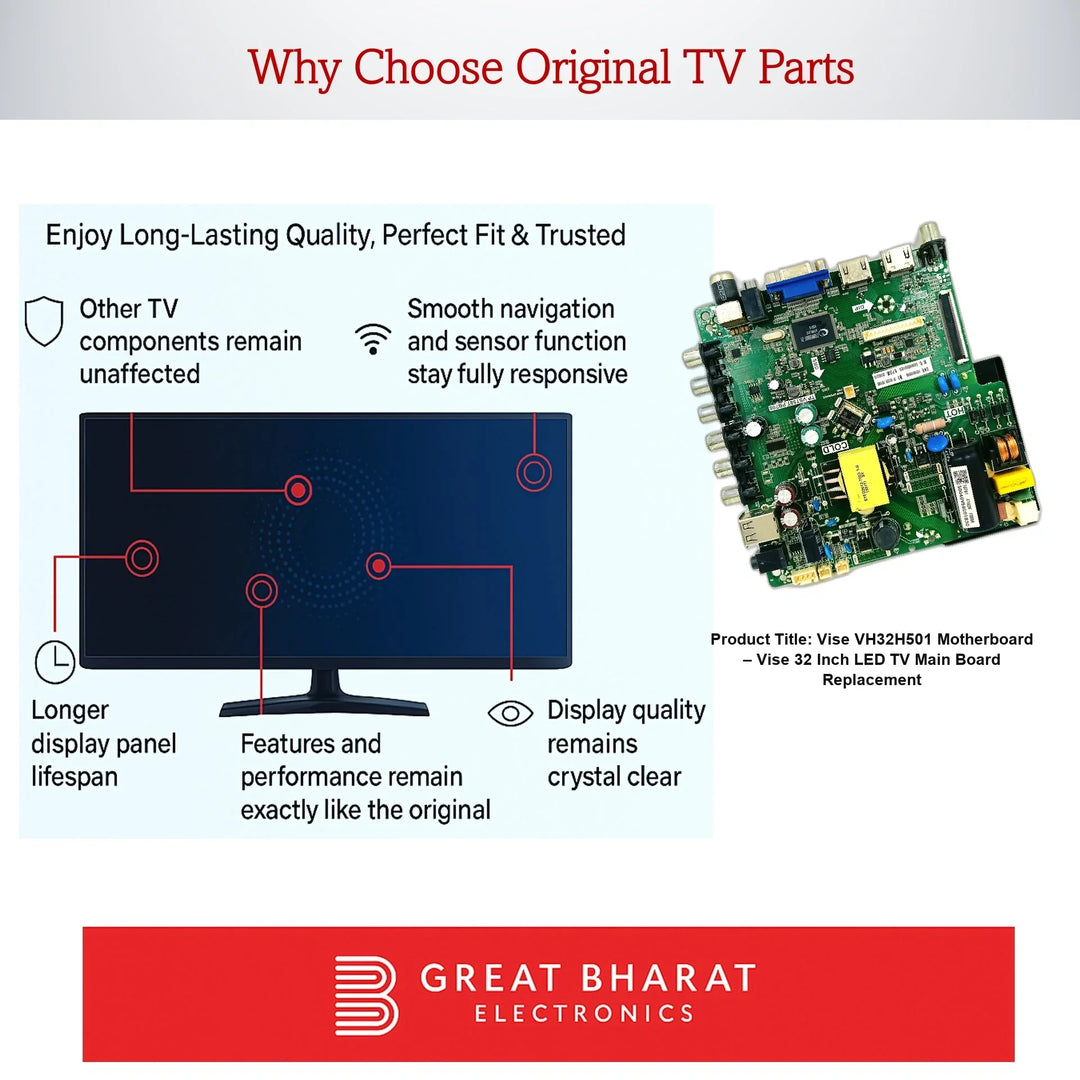 Vise VH32H501 Motherboard – Vise 32 Inch LED TV Main Board Replacement - Great Bharat Electronics