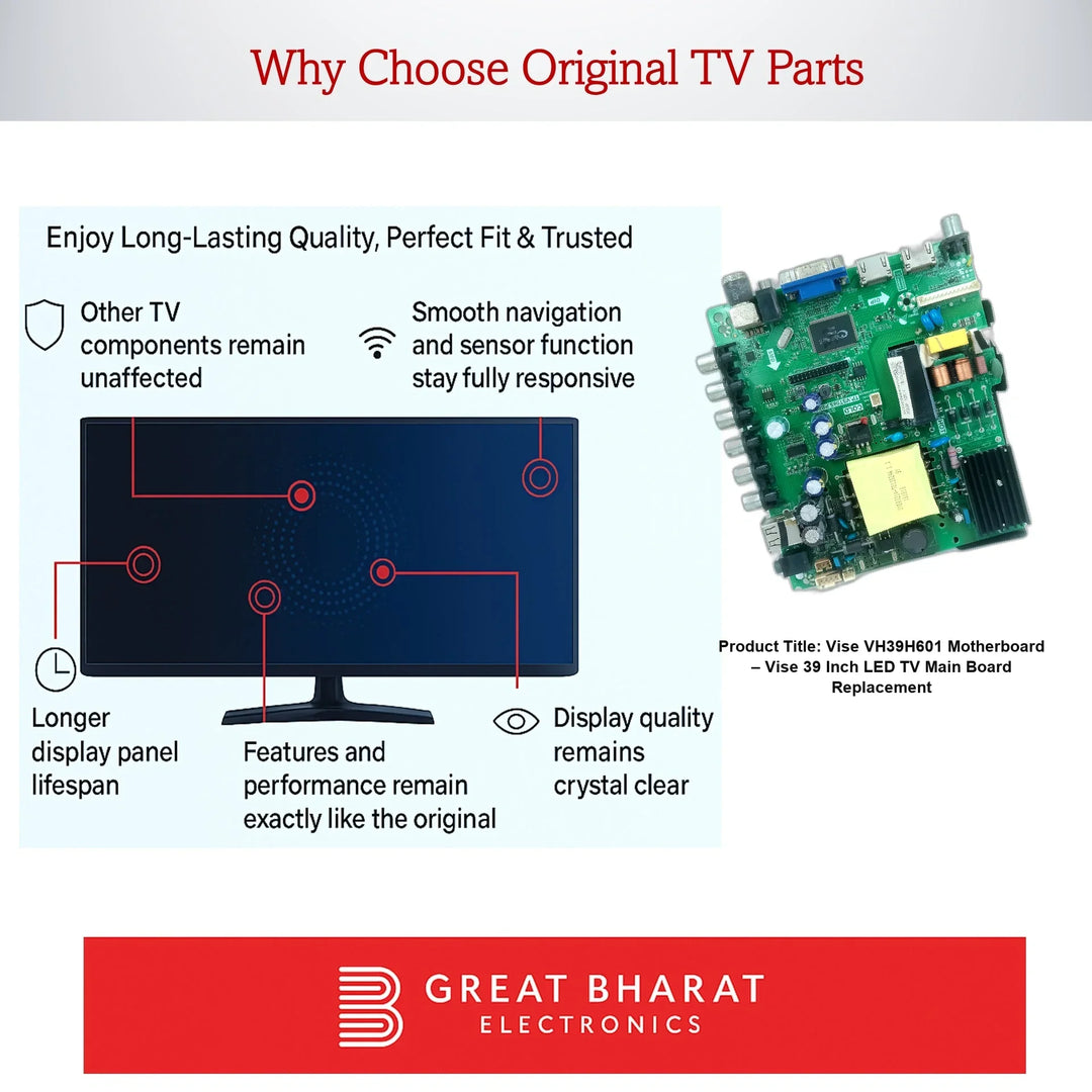 Vise VH39H601 Motherboard – Vise 39 Inch LED TV Main Board Replacement - Great Bharat Electronics
