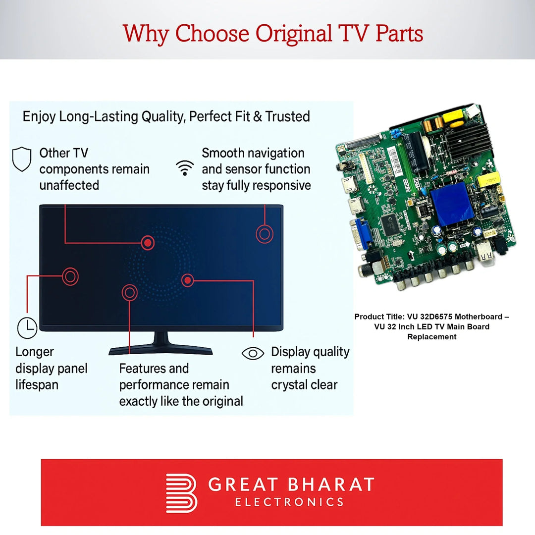 VU 32D6575 Motherboard – VU 32 Inch LED TV Main Board Replacement - Great Bharat Electronics