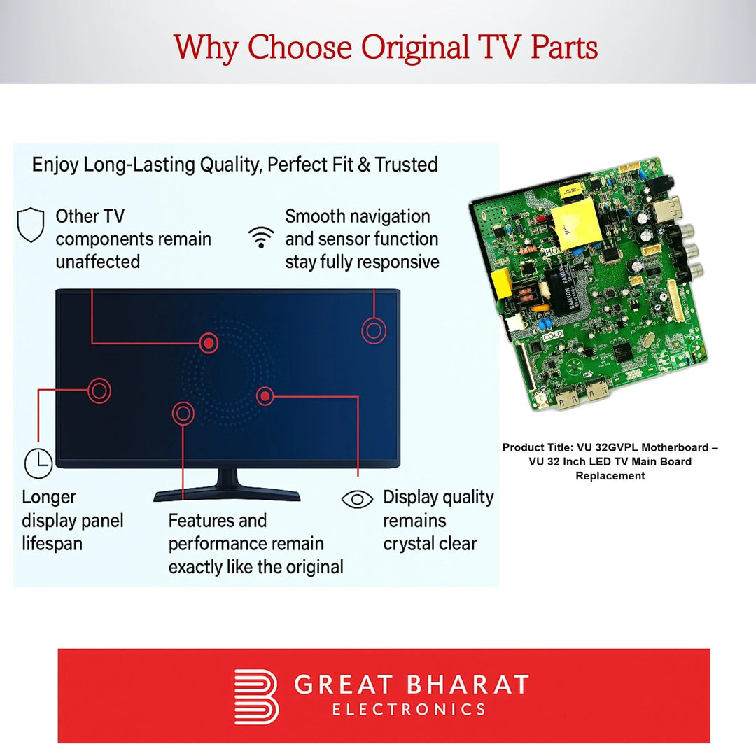VU 32GVPL Motherboard – VU 32 Inch LED TV Main Board Replacement - Great Bharat Electronics