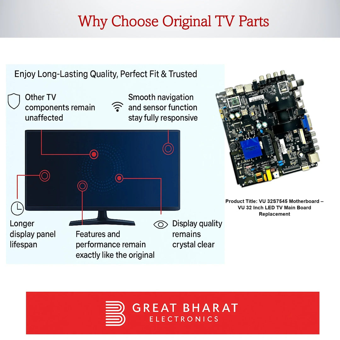 VU 32S7545 Motherboard – VU 32 Inch LED TV Main Board Replacement - Great Bharat Electronics