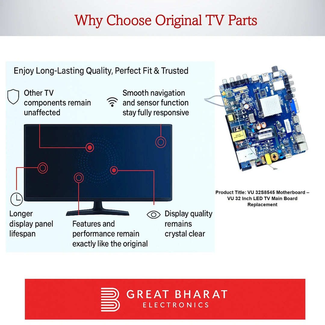 VU 32S8545 Motherboard – VU 32 Inch LED TV Main Board Replacement - Great Bharat Electronics