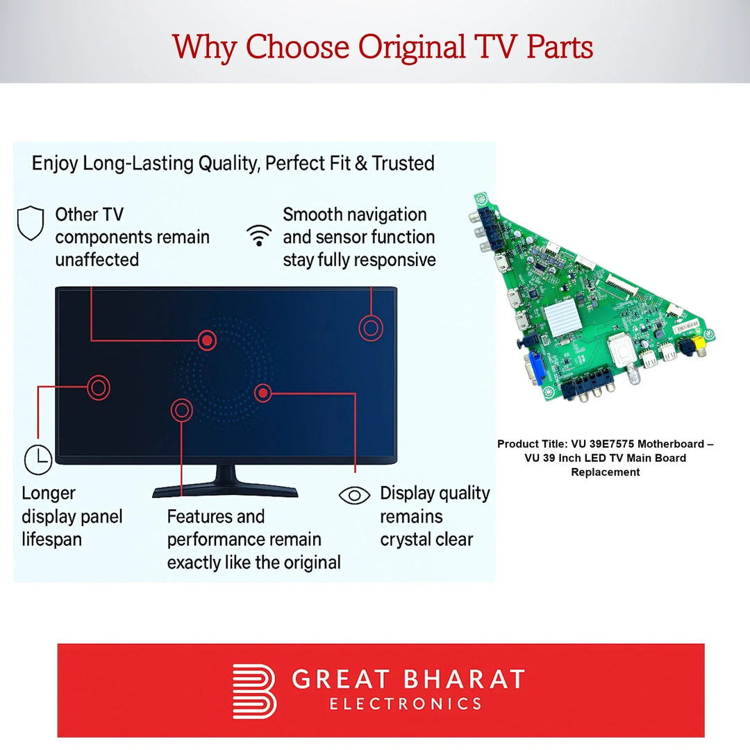 VU 39E7575 Motherboard – VU 39 Inch LED TV Main Board Replacement - Great Bharat Electronics