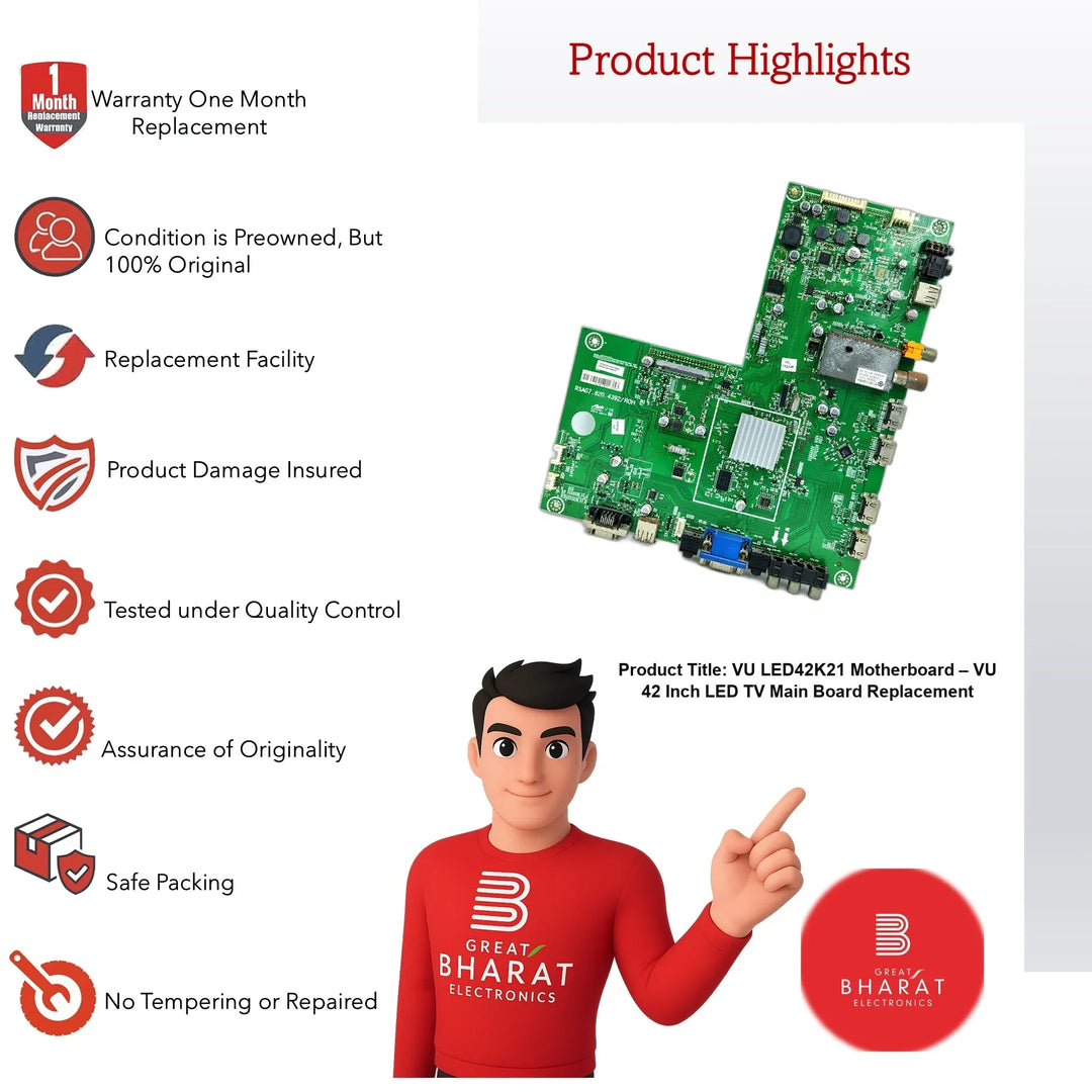 VU LED42K21 Motherboard – VU 42 Inch LED TV Main Board Replacement - Great Bharat Electronics