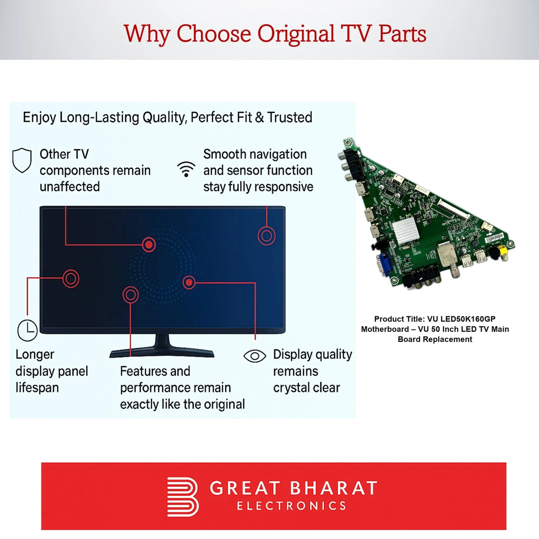 VU LED50K160GP Motherboard – VU 50 Inch LED TV Main Board Replacement - Great Bharat Electronics