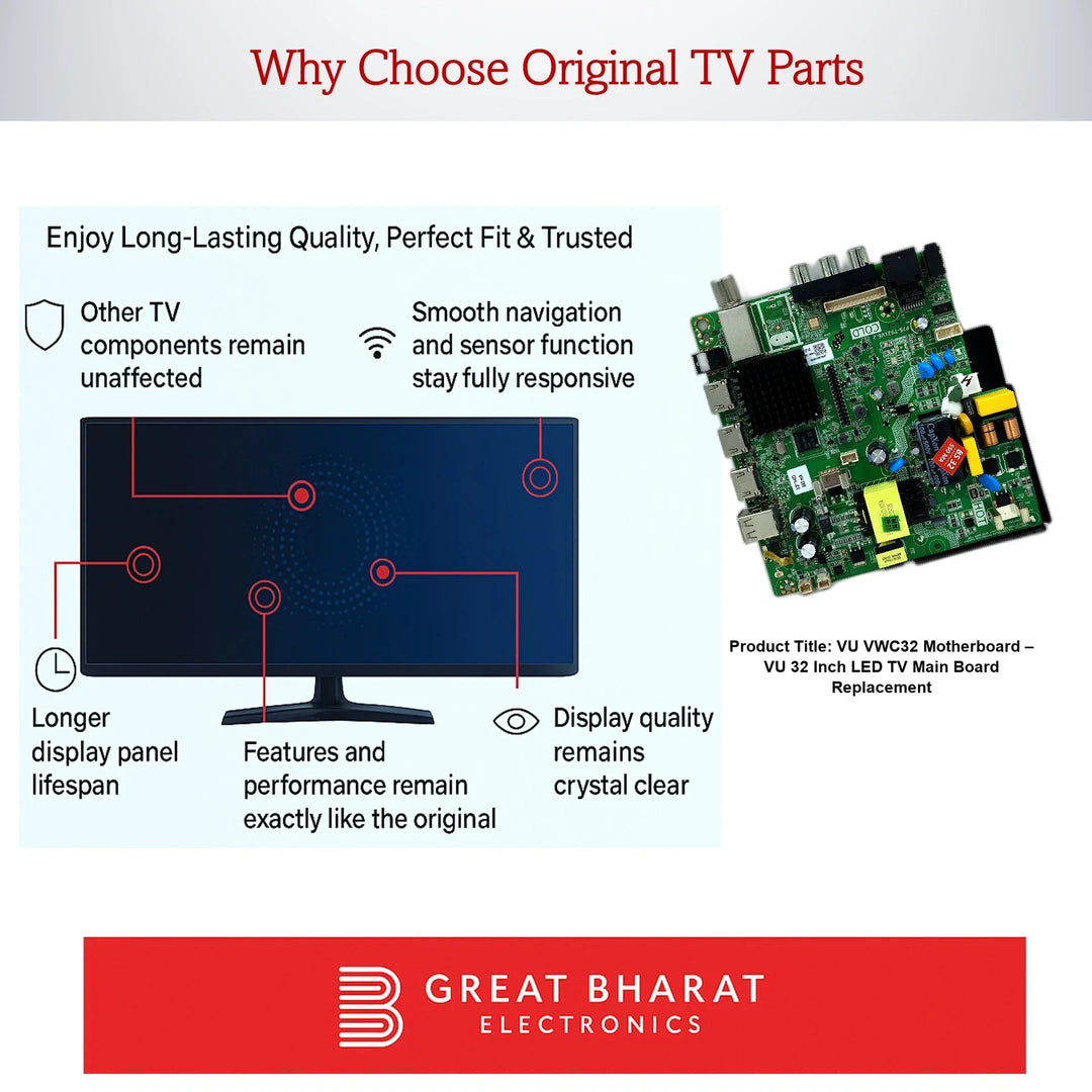VU VWC32 Motherboard – VU 32 Inch LED TV Main Board Replacement - Great Bharat Electronics