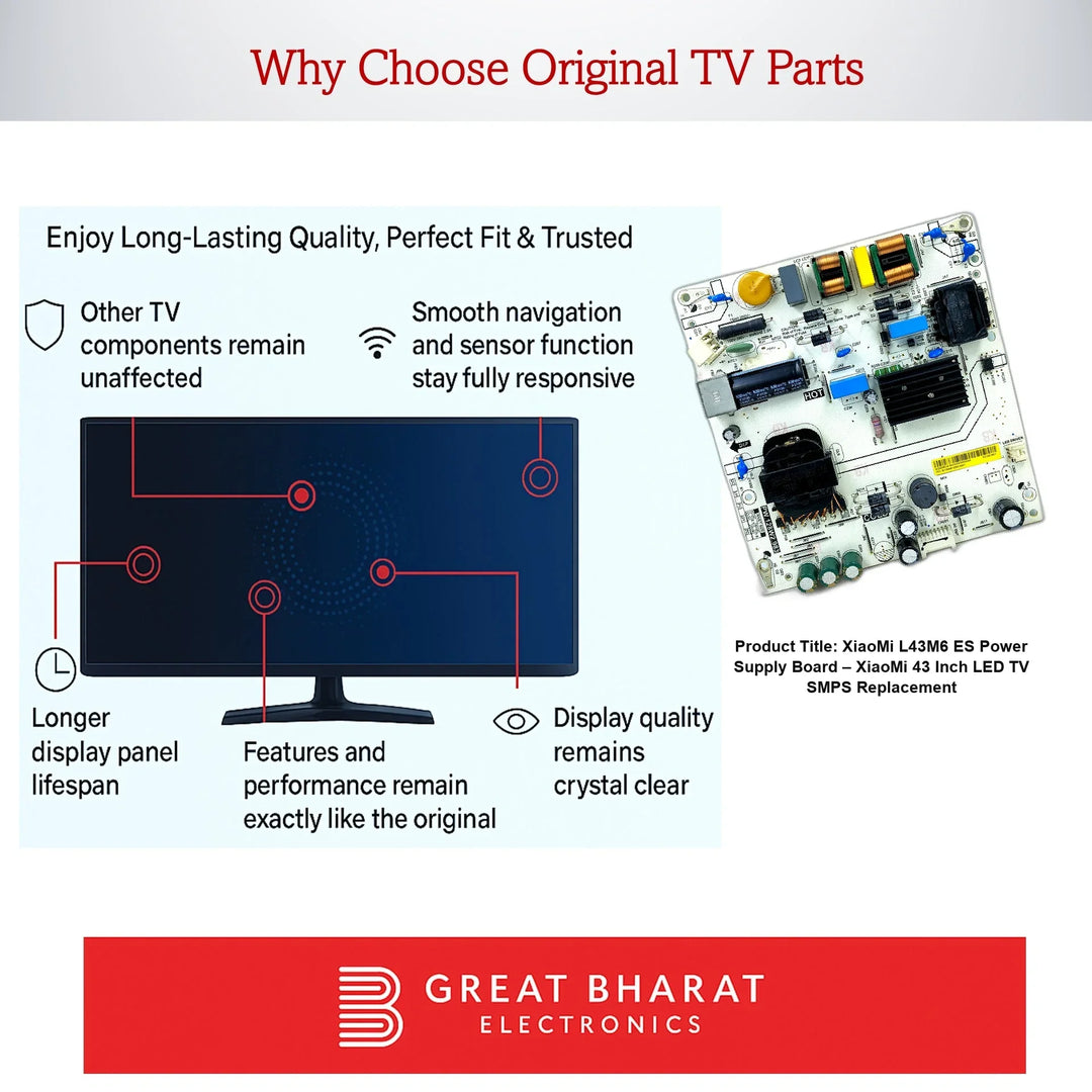 XiaoMi L43M6-ES Power Supply Board – XiaoMi 43 Inch LED TV SMPS Replacement - Great Bharat Electronics