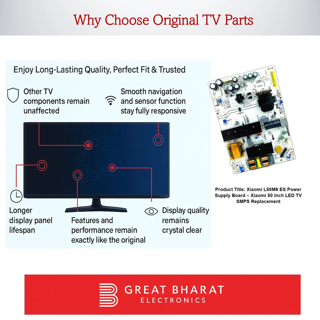 Xiaomi L50M6-ES Power Supply Board – Xiaomi 50 Inch LED TV SMPS Replacement - Great Bharat Electronics