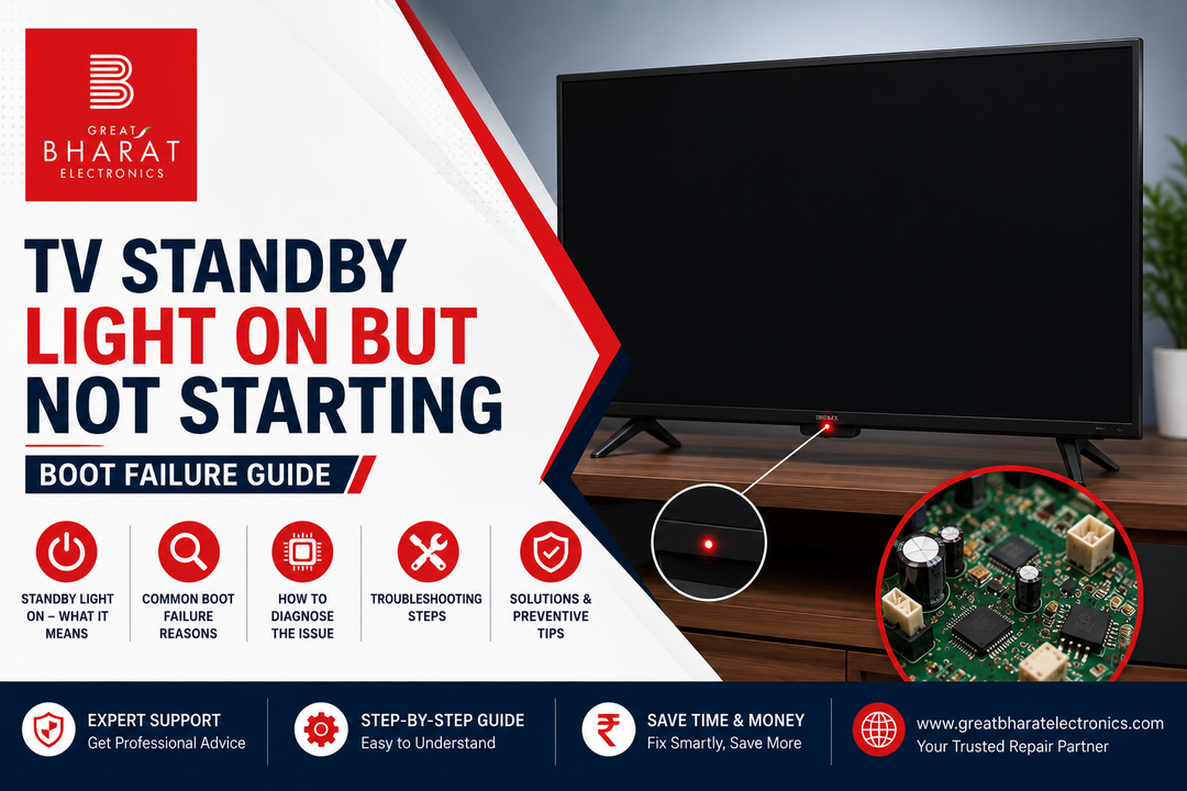 TV Standby Light On But Not Starting – Boot Failure Guide - Great Bharat Electronics