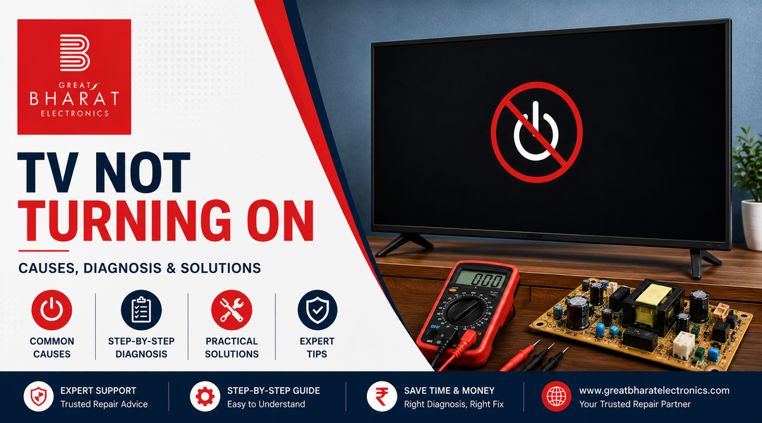 TV Not Turning On – Causes, Diagnosis & Solutions - Great Bharat Electronics