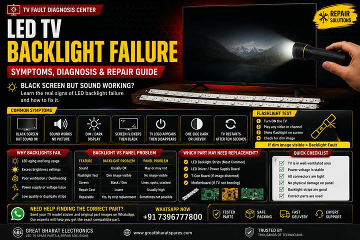 LED TV Backlight Failure Symptoms & Repair Guide