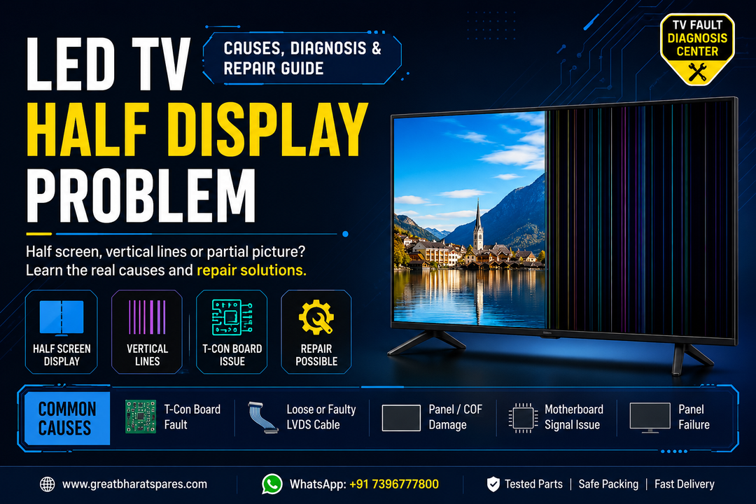 LED TV Half Display Problem — Causes, Diagnosis & Repair Guide